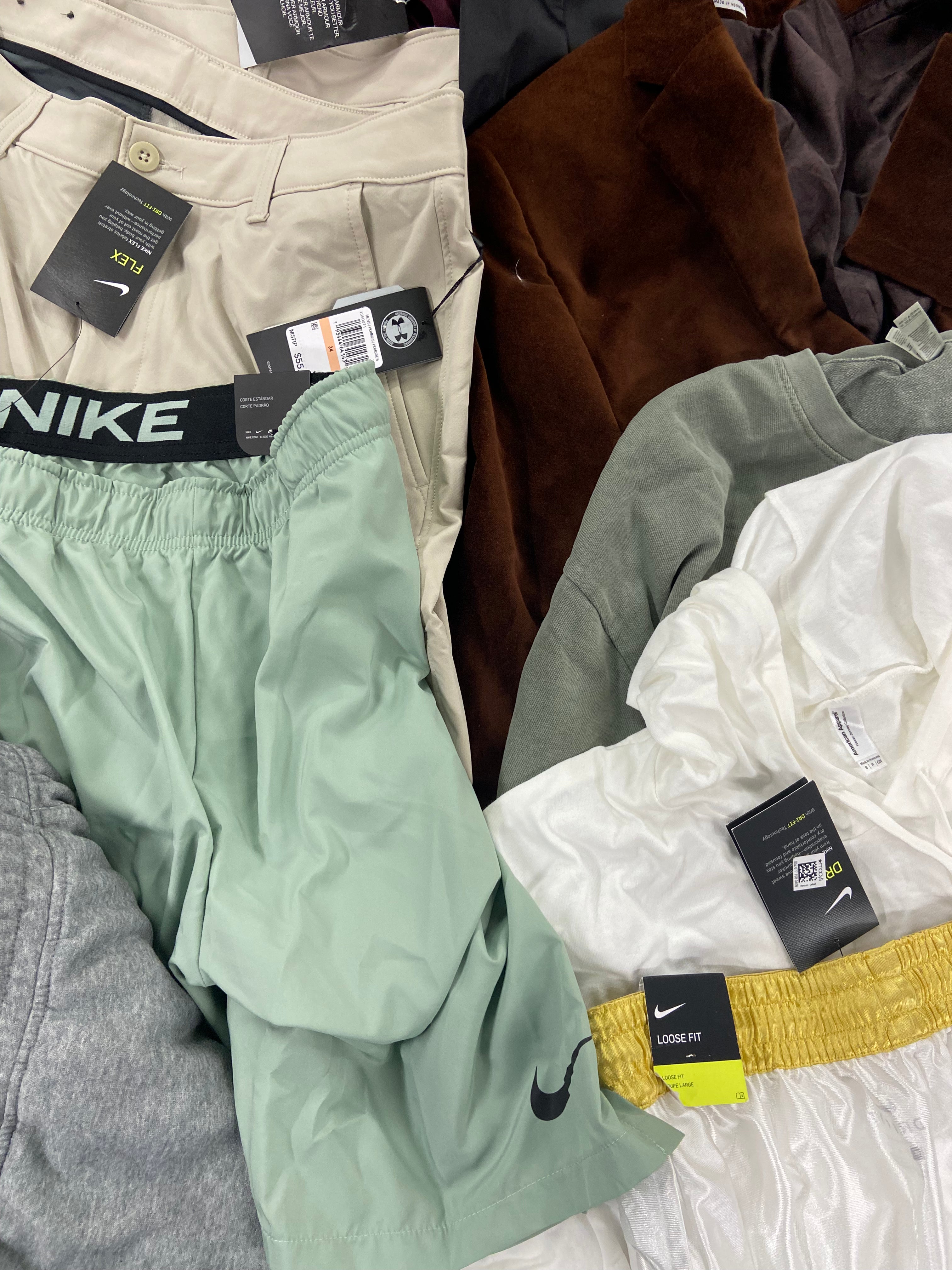 Men's Clothing Shorts & Others, Wholesale Lot, UNDER ARMOUR, PUMA, NIKE, ADIDAS, KENZO, CHAMPION and more, 15 items, Shelf Pulls, MSRP $1,085