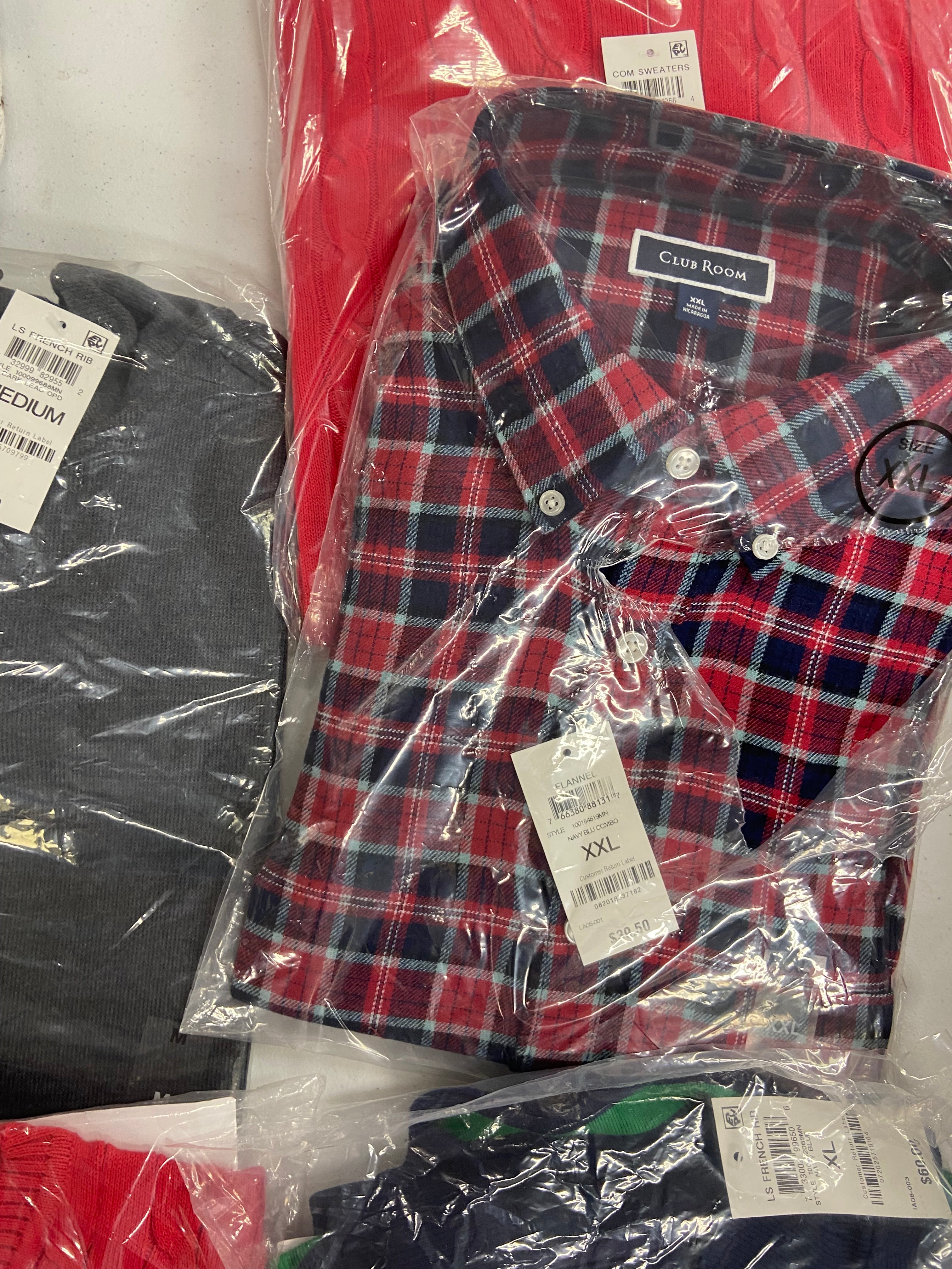 Men's Clothing Sweaters & Other Tops Wholesale Lot, ADIDAS, CLUB ROOM, ALFANI, 9 items, Shelf Pulls, MSRP $650