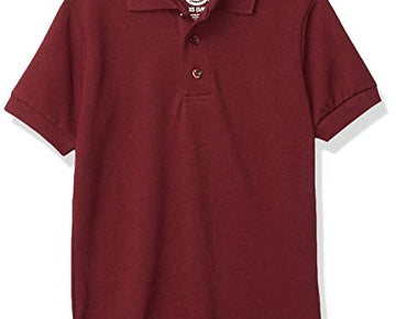 Dickies boys Short Sleeve Pique Polo, Burgundy, Size XL (18-20)