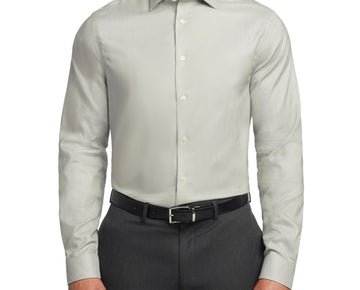 Calvin Klein Steel Stretch Wrinkle Free Dress Shirt Green Size 18x34/35 MSRP $85