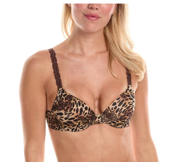 Natori Pure Luxe Full Fit Contour Bra Size 32B Brown Black