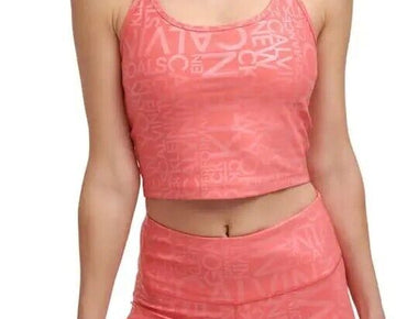 Calvin Klein Performance Women's Printed Strappy-Back Tank Top Pink Size L