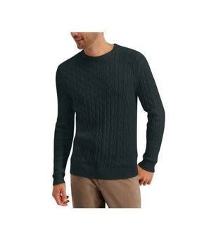 Club Room Sweater Mens Size S Green Pine Grove Cable Knit Cotton Pullover $50