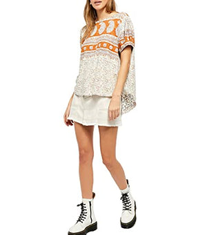 Free People Paisley Top Ivory Combo Size XS