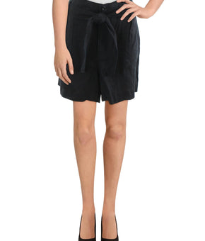 Lauren Ralph Lauren Womens Mini Belted Flat Front Tie-Waist/Belted Black Size 12