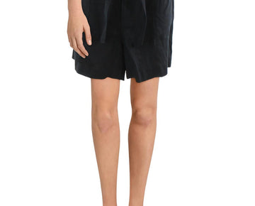 Lauren Ralph Lauren Womens Mini Belted Flat Front Tie-Waist/Belted Black Size 12