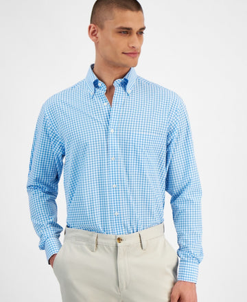 Club Room Men's Regular Fit Traveler Dress Shirt Blue Size 16 x 32/33 MSRP $60