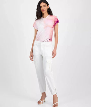 GUESS Women's Juno Cargo Jogger Pants White Size 27x28 MSRP $148