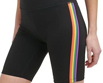 DKNY Sport Women's Rainbow-Stripe Bike Shorts size XS