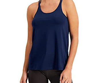 Ideology Womens Navy Stretch Strappy Back Ventilation Tank Top Size XL