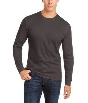 Club Room Men's Thermal Crewneck Shirt Dark Gray Size M