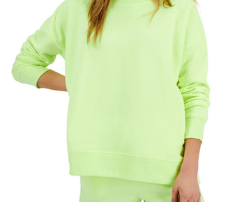 ID Ideology Womens Fleece Sweatshirt Barbell Green Size M