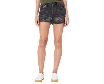 Free People Maggie Distressed Shorts in Montero Women Size 27 Black MSRP $68