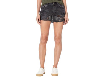 Free People Maggie Distressed Shorts in Montero Women Size 27 Black MSRP $68