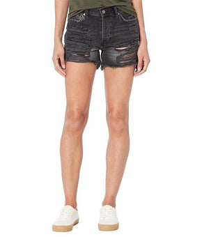 Free People Maggie Distressed Shorts in Montero Women Size 31 Black MSRP $68