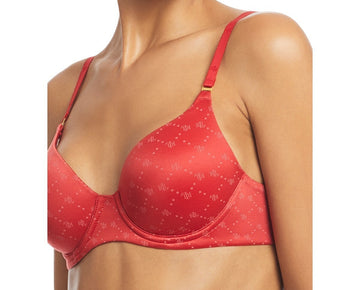 Lauren Ralph Lauren Repeat-Logo T-shirt Bra, 4L0016 Ruby Red Size 34DD MSRP $58