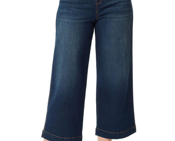 Gloria Vanderbilt Womens Belted Wide Leg Cropped Jeans Blue Size 16