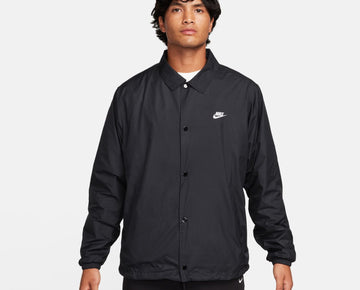 Men's Nike Club Coach's Jacket Color: Black Size: S