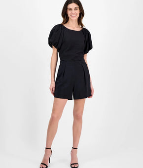 Anne Klein pleated style Mid Rise Pull-On Shorts Black Cute Size XL MSRP $69