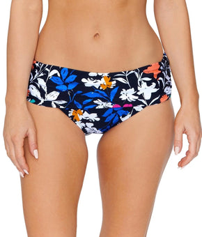 Island Escape Womens Tahiti Bikini Bottoms Cali Bloom Black Size 14