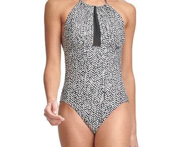 Calvin Klein Womens Tummy Control One-Piece Swimsuit black Size 18 MSRP $118