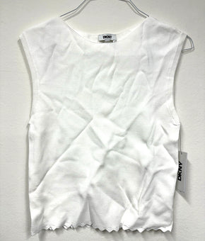 DKNY Women's BOATNECK Top wave White Size M MSRP $69