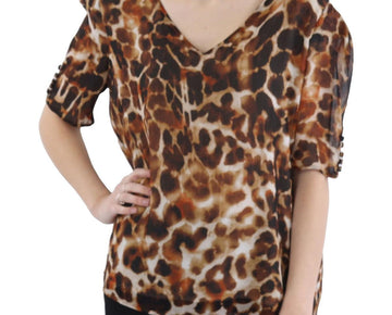 Calvin Klein Women Animal Print Pullover Top Brown Size XL MSRP $69