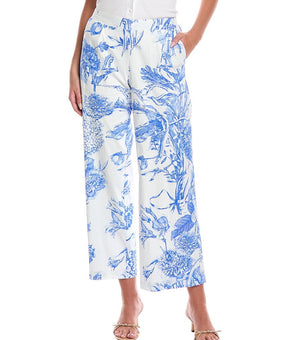 T Tahari womens Print Pant, l, Blue