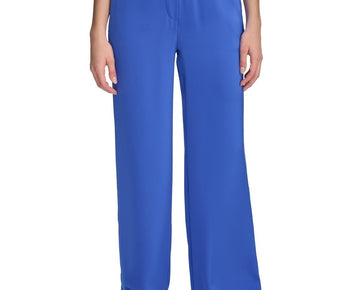 Calvin Klein Women's Pull-On Wide-Leg Pants Blue Size XL MSRP $90
