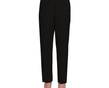 Alfred Dunner Women's Petite Solid Pull-on Pant, Black, Size 10P