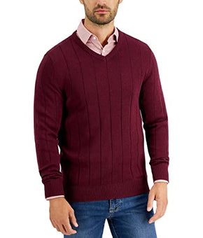 Clubroom Mens Burgundy red Crew Neck Pullover Sweater Size L