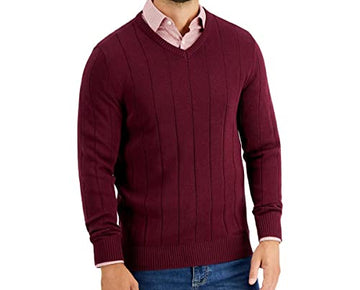 Clubroom Mens Burgundy red Crew Neck Pullover Sweater Size L