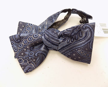 The Men's Store at Bloomingdale's Paisley Self Tie Bow Tie Blue MSRP $59