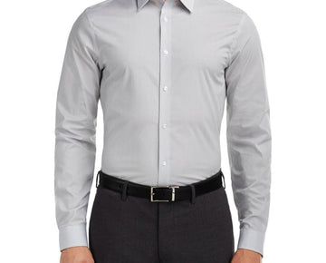 Calvin Klein Mens Steel Slim Dress Shirt Gray 16.5 x 36/37 MSRP $85