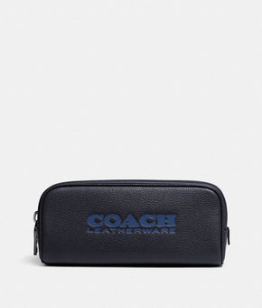COACH Leather Travel Kit 21 Toiletry Bags Dark Blue MSRP $150