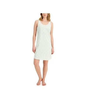 Charter Club Sleep dress Nightgown Size L Green Cotton Tile Chemise Sleepwear