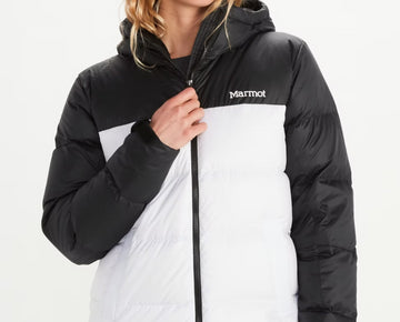MARMOT Women's Guides Down Hoody White Black Size XS MSRP $250