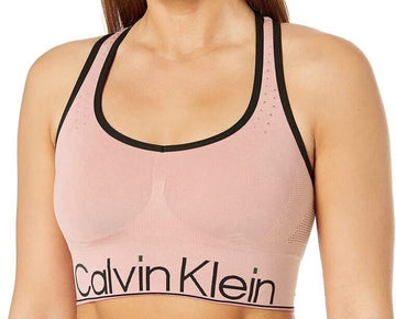 Calvin Klein Women's Mid-Impact Sports Bra Peach Kiss Pink Size XS MSRP $40