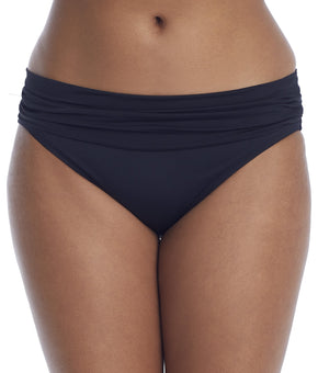 La Blanca Womens Island Goddess Banded Bikini Bottom Swimsuit Black Size 10