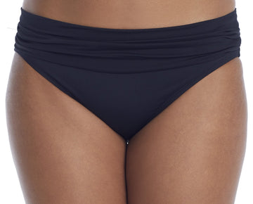 La Blanca Womens Island Goddess Banded Bikini Bottom Swimsuit Black Size 10