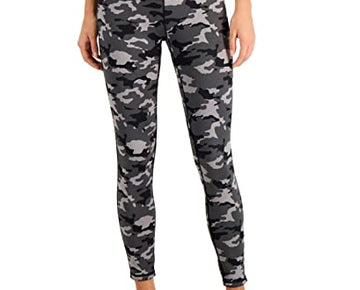 Ideology Womens Performance Camo Gray Reversible 7/8 Leggings, Size L