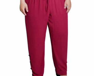 NY Collection Plus Size 3X Cuffed Long Pants Pink