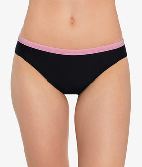 Salt + Cove Juniors' Binding Hipster Bikini Bottoms Black Pink Size L