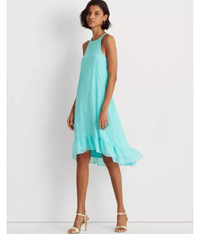 Lauren Ralph Lauren Petite Eyelet Sleeveless Shift Dress Aqua Blue Size 12P $135
