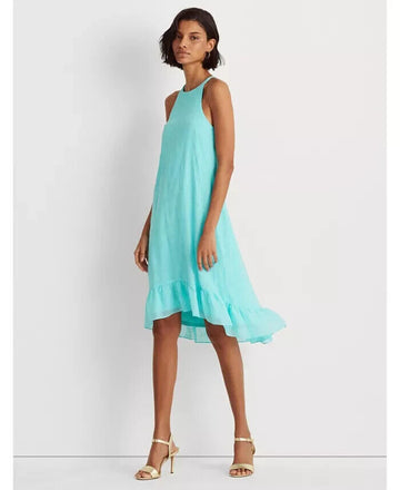 Lauren Ralph Lauren Petite Eyelet Sleeveless Shift Dress Aqua Blue Size 12P $135