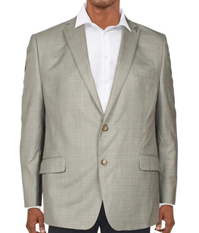 Lauren Ralph Lauren Lancaster Wool Blend Plaid Two-Button Blazer Size 38S Gray