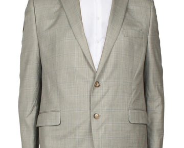 Lauren Ralph Lauren Lancaster Wool Blend Plaid Two-Button Blazer Size 38S Gray