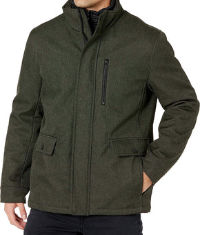 Marc New York Mens Mullins Melange Tech Shell Mid Length Jacket Size XL Olive