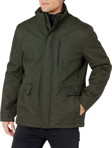 Marc New York Mens Mullins Melange Tech Shell Mid Length Jacket Size XL Olive
