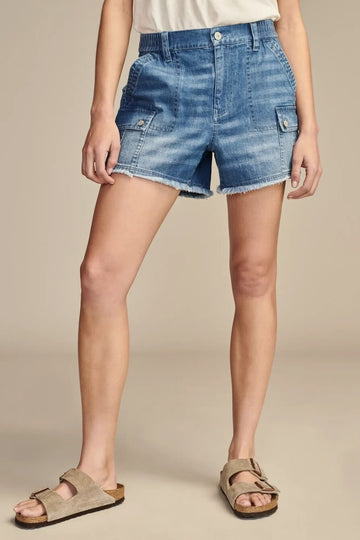 Lucky Brand Womens Cotton Mid-Rise Cargo Brightside Size L Blue MSRP $90
